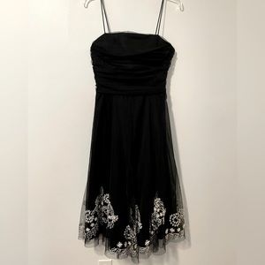 Eliza J black embroidered tulle dress